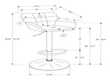 Barstool, Set Of 2, Adjustable, Swivel, Bar Height, Counter Height, Kitchen, Taupe Fabric, Black B2710P501903