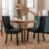Modern, High-end Tufted Solid Wood Contemporary Velvet Upholstered Dining Chair with Wood Legs 42967936