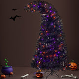 ZNTS 6FT Artificial Fir Bent Top Halloween Christmas Tree, Xmas Tree Bendable Grinch Style Christmas Tree 02354746