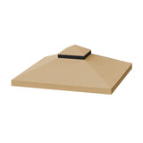 10x10 Ft Outdoor Patio Gazebo Replacement Canopy,Double Tiered Gazebo Tent Roof Top Cover Only W41943487