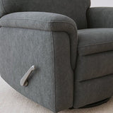 Man Wah Cozy Upholstered Swivel Recliner, Gun Metal B2707P311421
