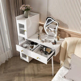 Vanity Dressing Table with LED Mirror & Storage White Makeup Desk Features 3 Drawers, 2 Open W2700P297922