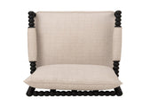 Rubber Wood Accent Chair, Upholstered Fabric Leisure Chair with High-Resilience Sponge, Modern W5599P538248