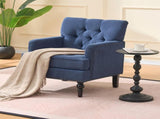 Tufted Club Chair, Accent Chair, Upholstered Button Armchair, Linen Fabric Corduroy Sofa Chairs for 10084667