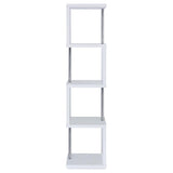 White and Chrome 4-tier Bookcase B062P145510