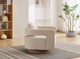 28.94"W Swivel Accent Open Back Chair Modern Comfy Sofa Chair With Weathered Base For Nursery W3188P417884