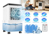 3 IN 1 Portable Air Conditioners, Swamp Cooler with Detachable Water Tank, 4 Ice Packs, 15H Timer, 80630910