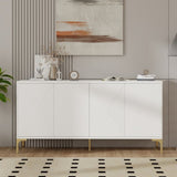 Buffet Cabinet with, Wood Sideboard Cabinet with Carved Door Panels,4 Doors modern aesthetic W2696P279968