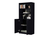 Black 2-Door Bookcase B062P175150