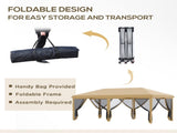 Pop Up Canopy Party Tent with Netting 10' x 20' Beige -AS 66157208