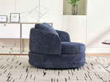 30"W Modern Round 360&deg Swivel Barrel Accent Chair with Pillow, Chenille Upholstered Comfy Barrel W3118P462482