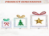Set of 3 Lighted Iridescent Cut-out Gift Box Christmas Decorations, Pre-lit Holiday Decor with 357 77157291