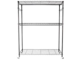 2Tier Rod Closet Organizer Garment Rack Clothes Storage Hanger Shelf Hooks Black 08929883