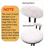 Round Print Bar Stools Set of 2 Black Metal Upholstered Chairs for Kitchen Island & Dining Rooms W1757P268901