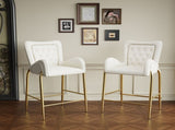 28.75inch Counter Height Bar Stools Set of 2, Bar Height Arm Chairs, Velvet Fabric Stools with N762P199823K