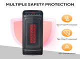 17" 1500W Portable Electric Heater with 3 Heat Settings, 70&deg Oscillation, Timer, Remote Control, 78882897