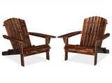 Folding Wooden Adirondack Lounger Chair with Natural Finish 52687805