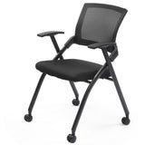 2 Pack Stackable Conference Room Chairs with Wheels, Folding Office Chair with Rebound Back, Padded 67372480