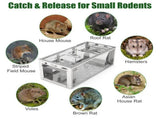 2 pcs Dual-Door Humane Rat Trap Continuous Mouse Catching, Heavy-Duty Galvanized Iron Construction 64124741