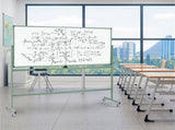 360&deg Rotating Double-Sided Magnetic Whiteboard, 182.8891.44cm Writing Surface Mobile Dry Erase 81104180