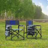 2-piece Padded Folding Outdoor Chair with Storage Pockets,Lightweight Oversized Directors Chair for W24178769