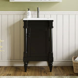 18-Inch Modern Bathroom Vanity with Sink, Modern Bathroom Storage Cabinet with Door, Freestanding N710P257401B