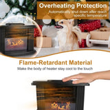 Electric Fireplace Heater 800W Artificial Flame Stove Heater with Accurate Digital Thermostat Timer 26779855