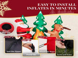 9FT Lighted Christmas Inflatable Decoration, Inflatable Santa and Reindeer Around Campfire, Funny 30767144