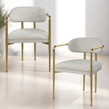 Zayn Beige Chenille & Gold Arm Chair B2726P354540