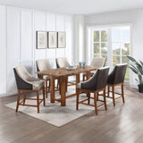 Traditional Luxury Upholstered Counter Height Chairs Set of 2 Sloped Arms Nailhead Trim Stylish B2741P345932