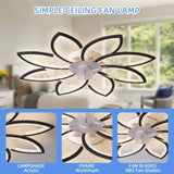 35.4In Ceiling Fan with Lights, Remote Control 3 Color Temperatures,6 Gear wind Speed Fan Light W1962P291769