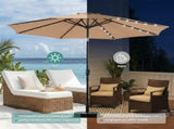 10 ft Outdoor Patio Umbrella with Solar LED Lights, WeatherResistant Camping & Yard Umbrella with 43293341