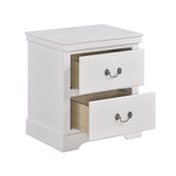 1pc Classic Traditional 2 Drawers Nightstand White Finish Bedroom Furniture Wooden Bedside Table B011P286897
