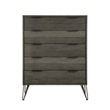 Contemporary Three-Tone Gray Finish Chest of Drawers Perched atop Metal Legs Acacia Veneer Modern B01146550