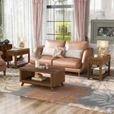 Rectangular Wood Coffee Table for Living Room, 41.5-Inch Coffee Table with Solid Wood Legs, Wood W1202P177315