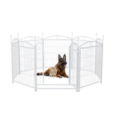 ZNTS Dog Playpen Indoor 32 inch 8 Panels Metal Dog Pen Pet Dog Fence Outdoor Exercise Pen with Doors, W368P234001