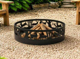32in Fire Ring, Elk Pattern, Round, Iron 30608248