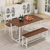 Four-piece set table and chair with backrest, industrial style, solid structure W578P333497