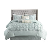 7 Piece Tufted Comforter Set Seafoam Queen B03597126