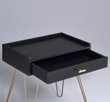 Hailey Black and Gold Wood Storage End Table T2574P164785