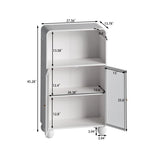 45.28" H Cabinet, Bathroom Floor Cabinet with Glass Door and Shelves, Freestanding Display 45058171