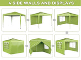 6.5X6.5FT Two Doors & Two Windows Practical Waterproof Right-Angle Folding Tent Greenish-Gray 02742254