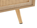 41.34" Rattan Coffee table, sliding door for storage, solid wood legs, Modern table for living room 94308535