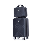 ZNTS 2Piece Luggage Sets ABS Lightweight Suitcase , Spinner Wheels, BLACK W284P149261