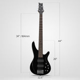 ZNTS 44 Inch GIB 5 String H-H Pickup Laurel Wood Fingerboard Electric Bass 40685805