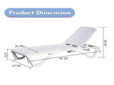 Outdoor Chaise Lounge, Pool Lounge Plastic Adjustable Recliner in-Pool Lounger Tanning Lounge W1859P170160