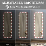 Hollywood Full Length Mirror with Lights Full Body Vanity Mirror with 3 Color Modes Wall Lighted W70881113