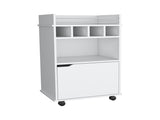 Phoenix Bar Cart with 2 Open Shelves 4 Cubbies and Cabinet B070P173179