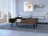 Coffee Table, One Open Shelf, One Drawer, Dark Walnut B097133228