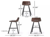 Set of 2 30" Dax Faux Leather Barstool Brown 57582.00